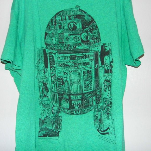 STAR WARS R2-D2 Heather Green T-Shirt Mens Size 2X